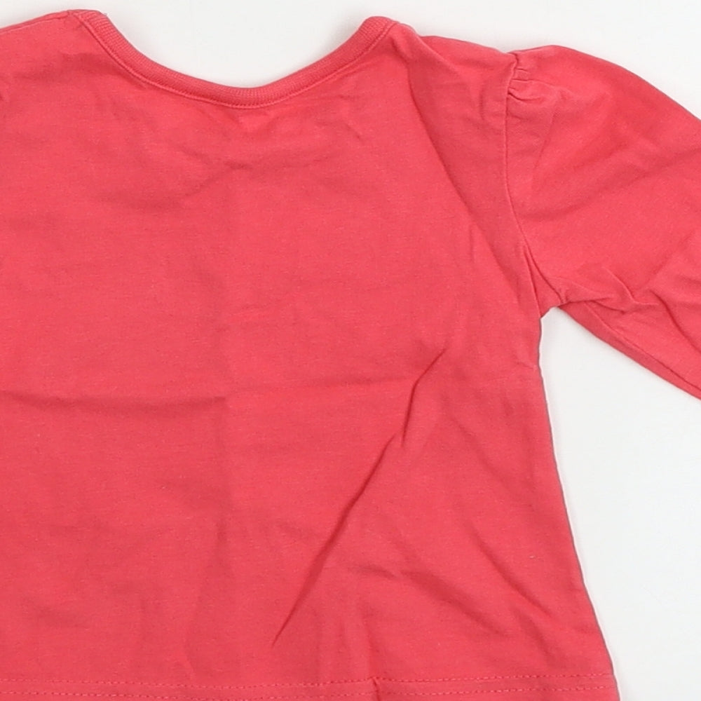 George Girls Red Basic T-Shirt Size 6-9 Months