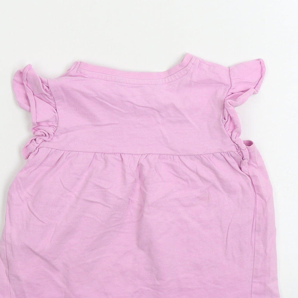 George Girls Pink Basic T-Shirt Size 2-3 Years