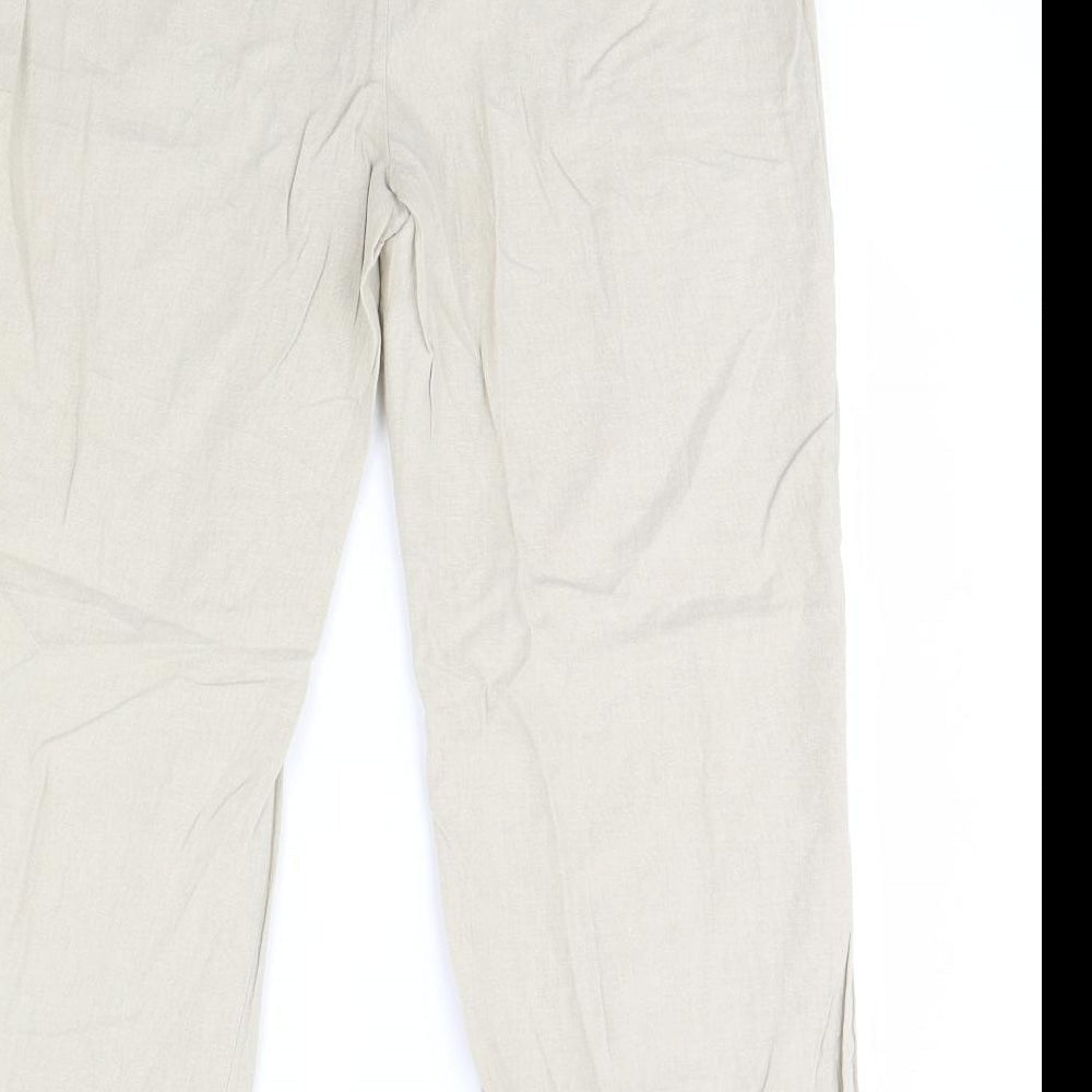 m&s Womens Beige Trousers Size 12 L29 in