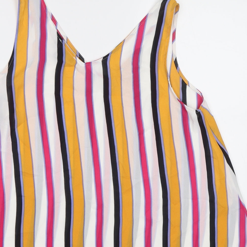Primark Womens Multicoloured Striped Basic Tank Size 10