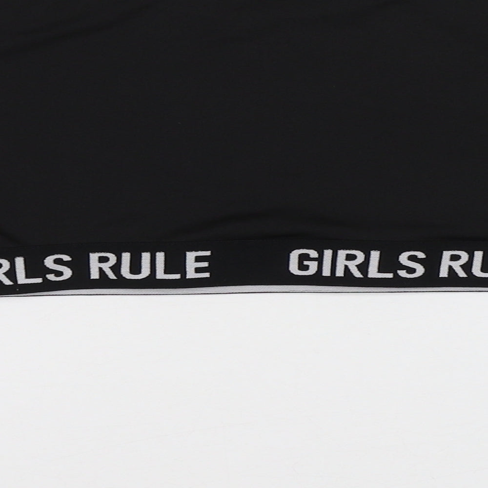 Peacocs Girls Black Cropped T-Shirt Size 9-10 Years