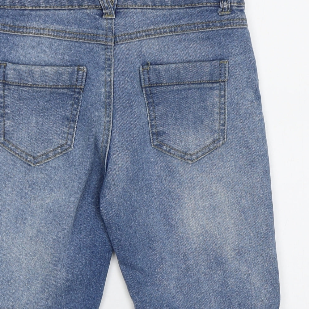 Miss E-Vie Girls Blue Cropped Jeans Size 9 Years