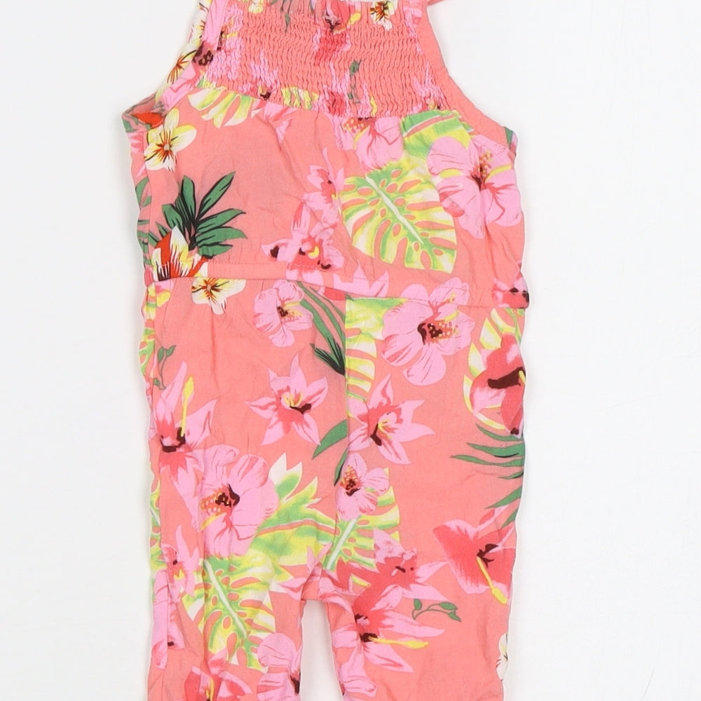 Primark Baby Pink Floral Dungaree One-Piece Size 0-3 Months