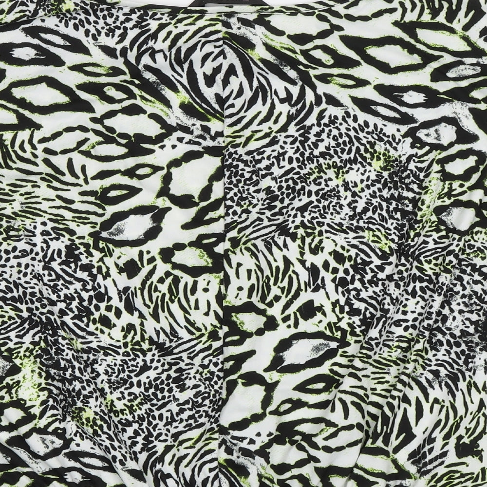 Envy Womens Green Animal Print Basic Blouse Size 12