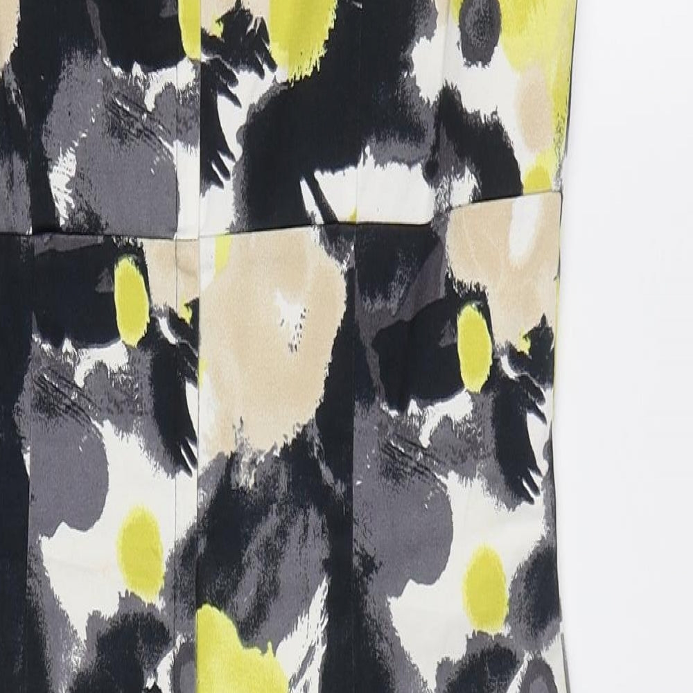H&M Womens Yellow Floral A-Line Size 10