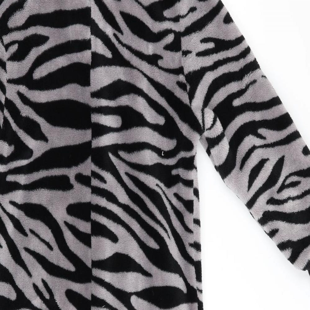 NEXT Girls Black Animal Print One Piece - Zebra Print