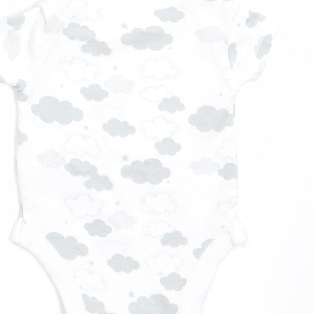 Nutmeg Boys Grey Geometric Romper One-Piece Size Newborn - Cloud Print