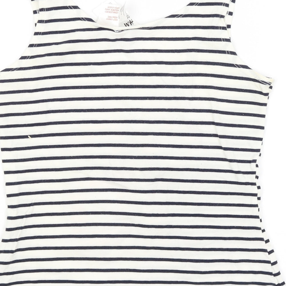 H&M Womens Multicoloured Striped Basic Tank Size S