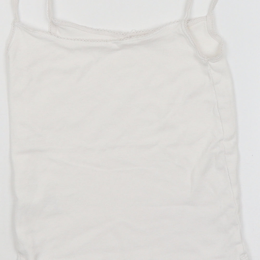 Marks & Spencer Girls White Basic Tank Size 5-6 Years