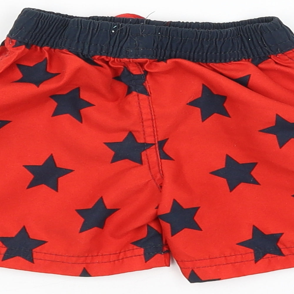 LITTLE REBEL Baby Red Geometric Cropped Trousers Size 9-12 Months - STAR PATTERN