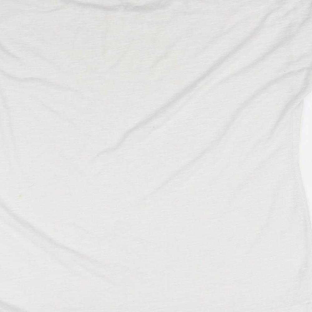 papayAa Womens White Basic T-Shirt Size 10