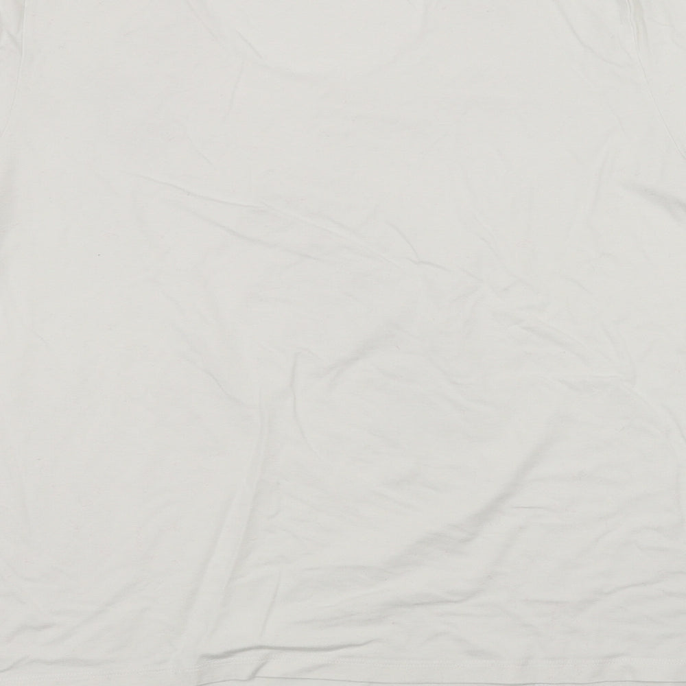ELVI Womens White Basic T-Shirt Size S