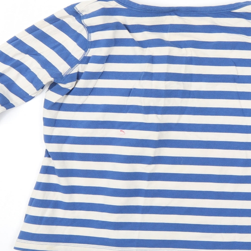 Seconda Womens Blue Striped Pullover Jumper Size 14