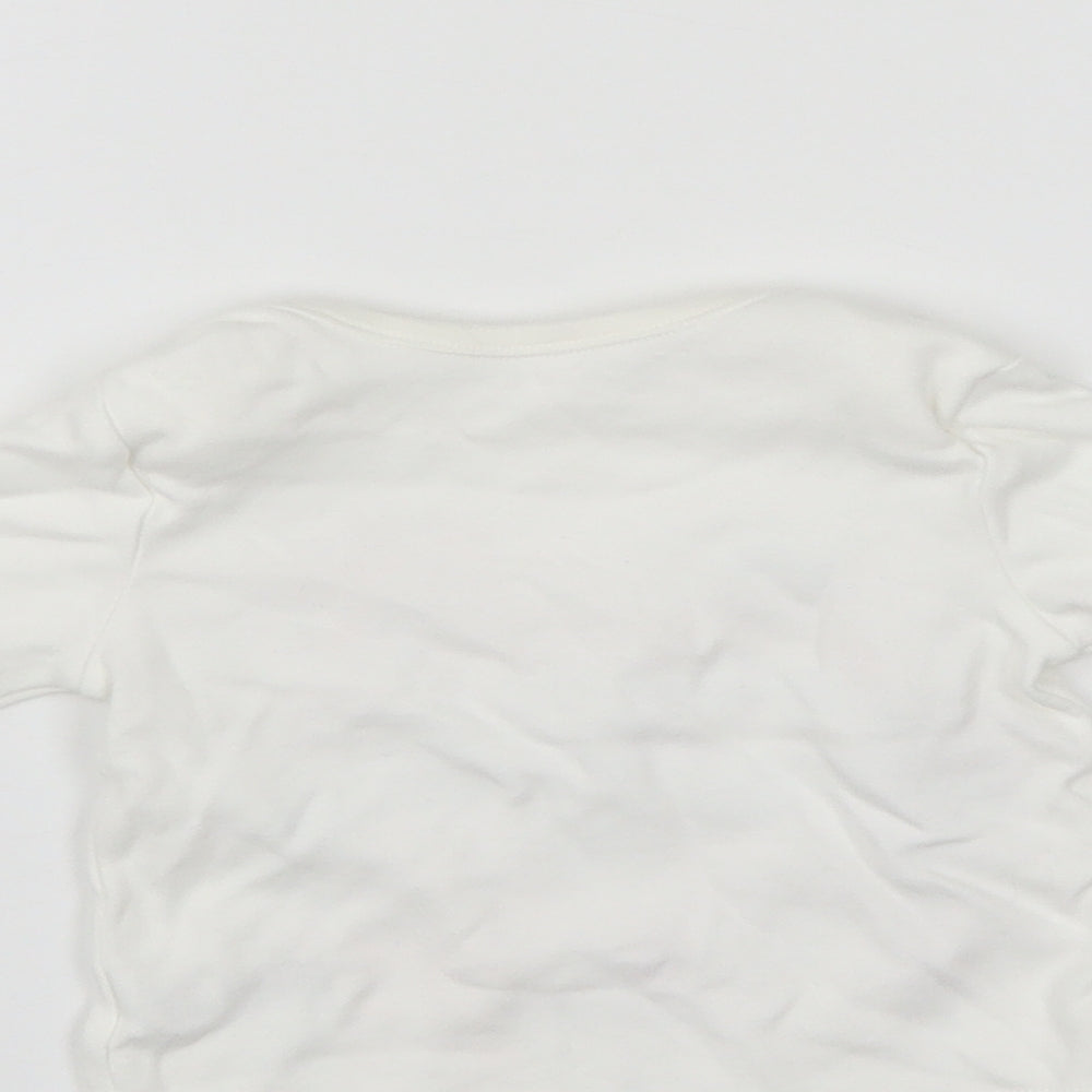 Nutmeg Girls White Pullover Jumper Size 3-6 Months - christmas jumper