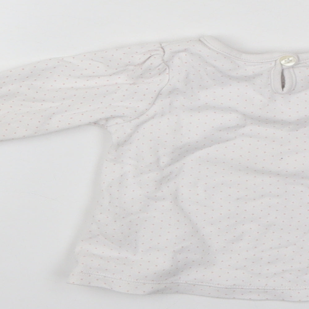 George Girls White Spotted Pullover Jumper Size 3-6 Months