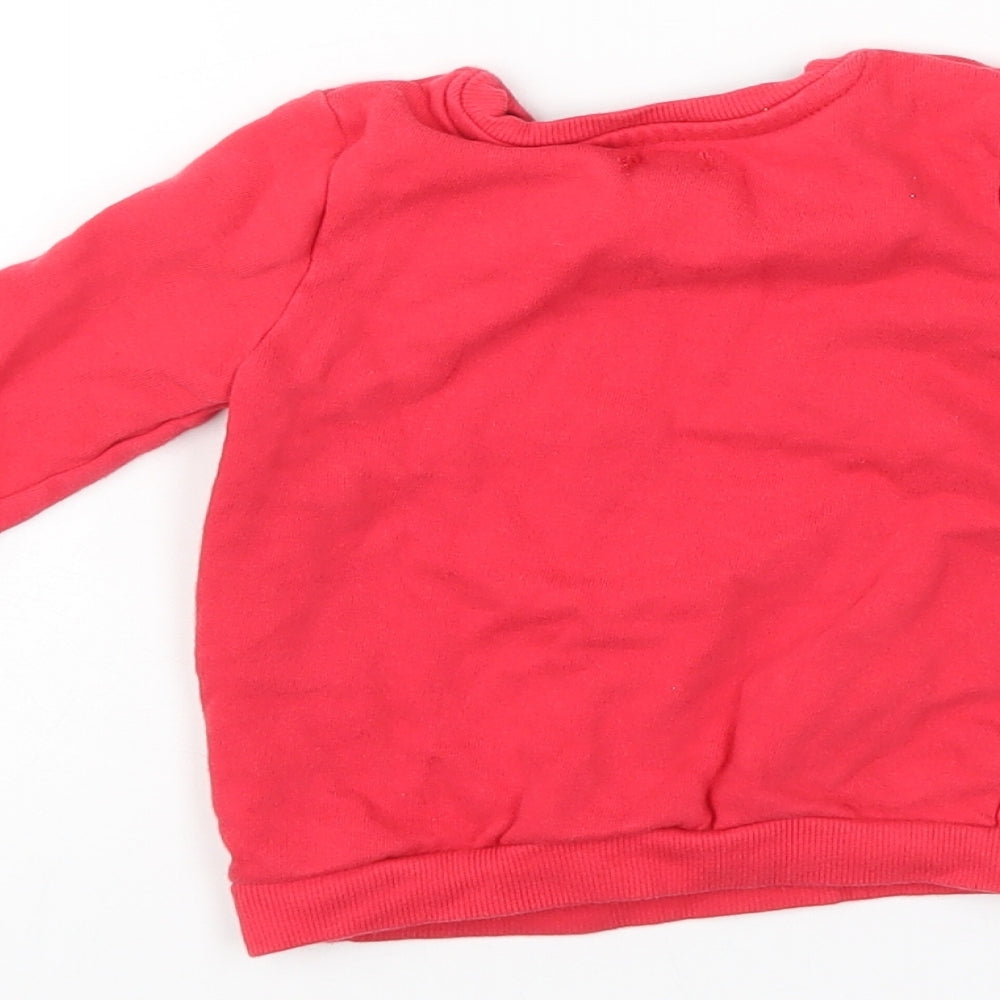 Preworn Girls Red Pullover Sweatshirt Size 2-3 Years