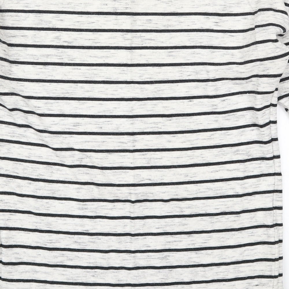 H&M Womens Grey Striped Pullover Sweatshirt Size XS