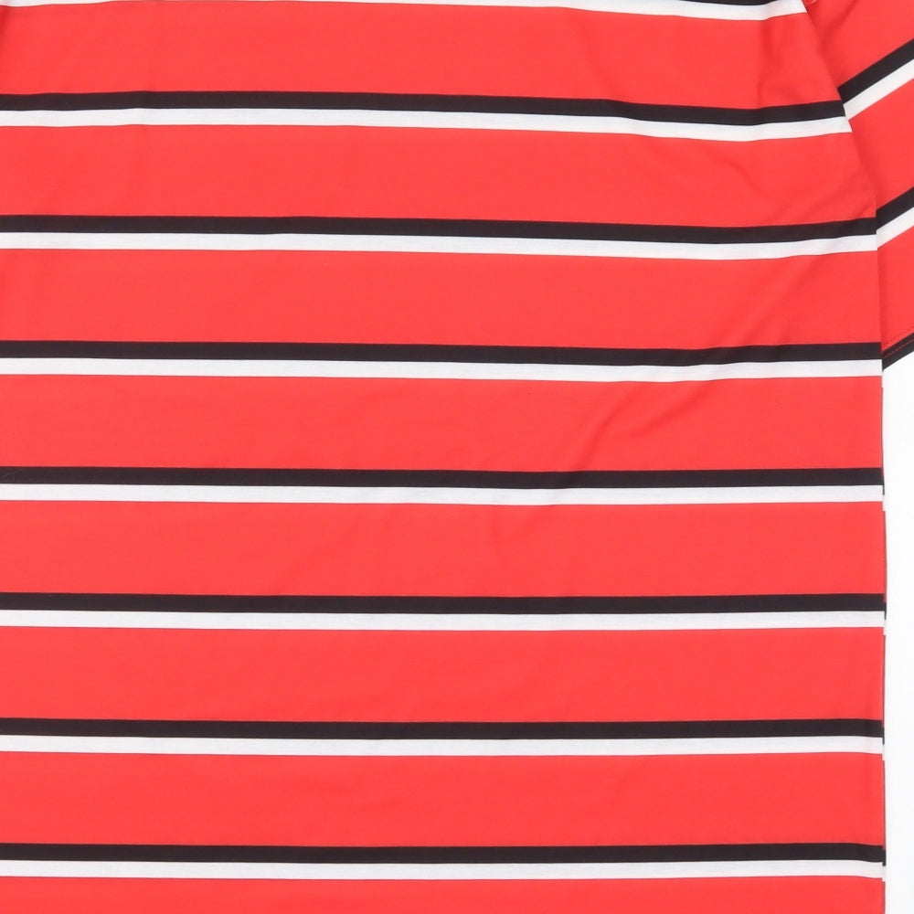 PRETTYLITTLETHING Womens Red Striped T-Shirt Dress Size 6