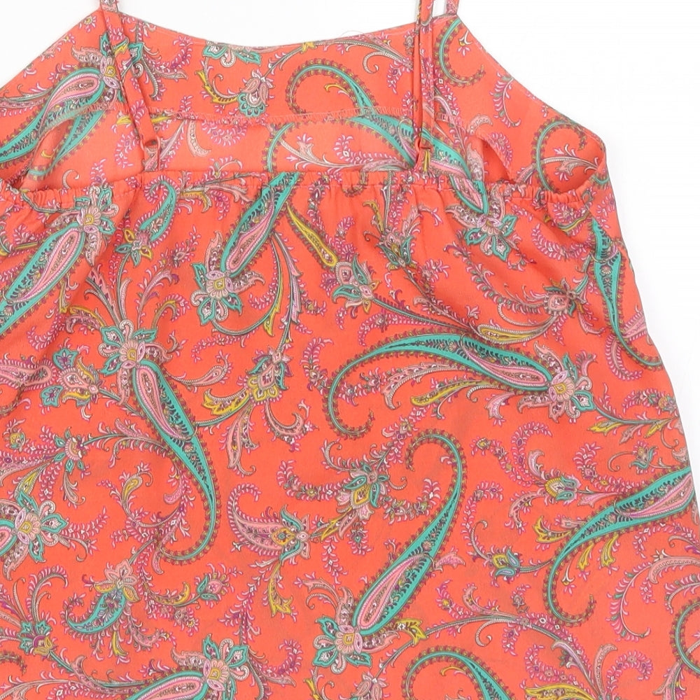 River Island Womens Red Paisley Basic Tank Size 8