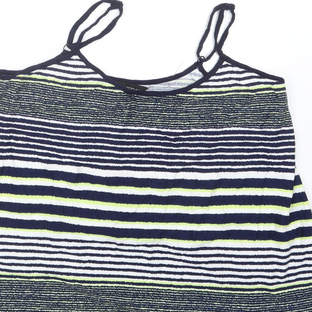 Dorothy Perkins Womens Blue Striped Basic Tank Size 14