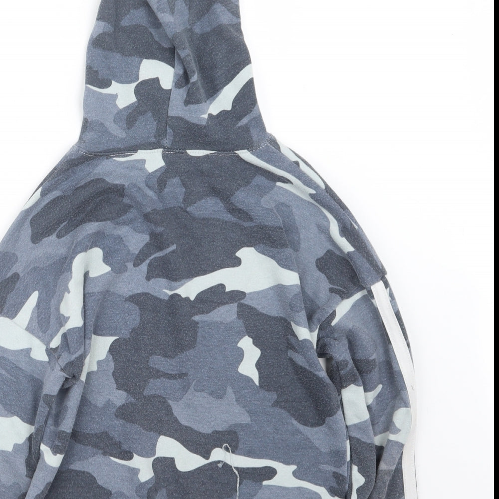 New Look Girls Grey Camouflage Pullover Hoodie Size 10-11 Years