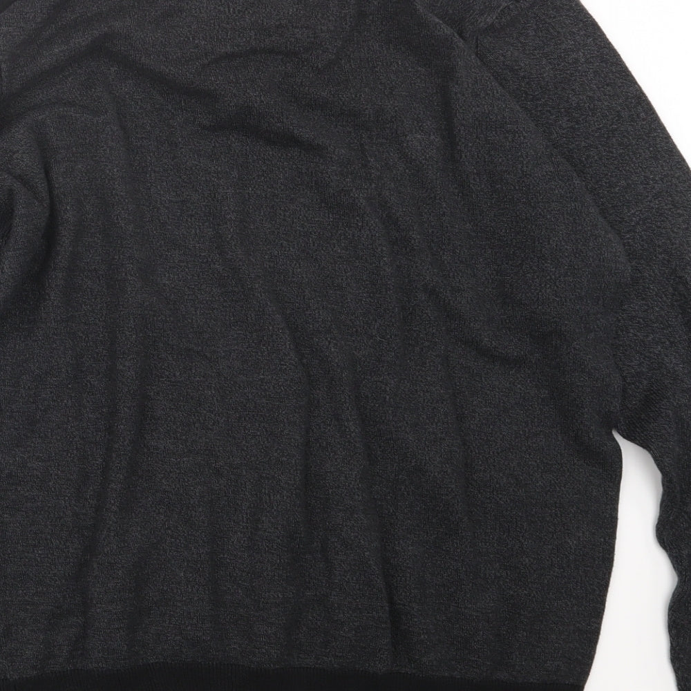 F&F Mens Black Knit Pullover Jumper Size L