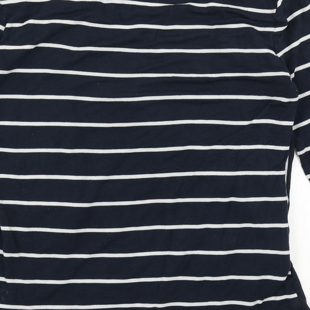 Country Casuals Womens Blue Striped Basic T-Shirt Size S - With cardigan