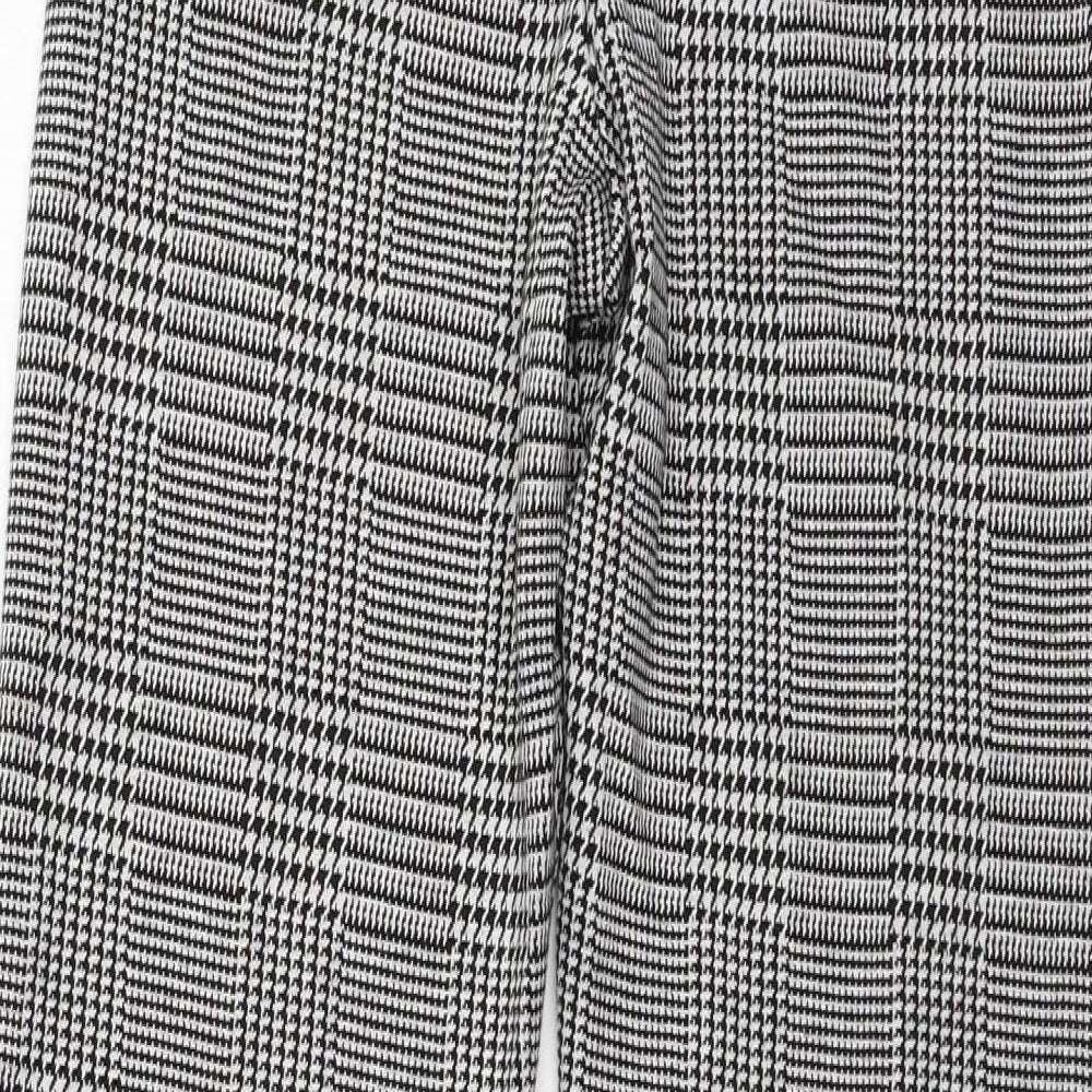 Studio Womens Black Houndstooth Jersey Capri Leggings Size 8 L28 in
