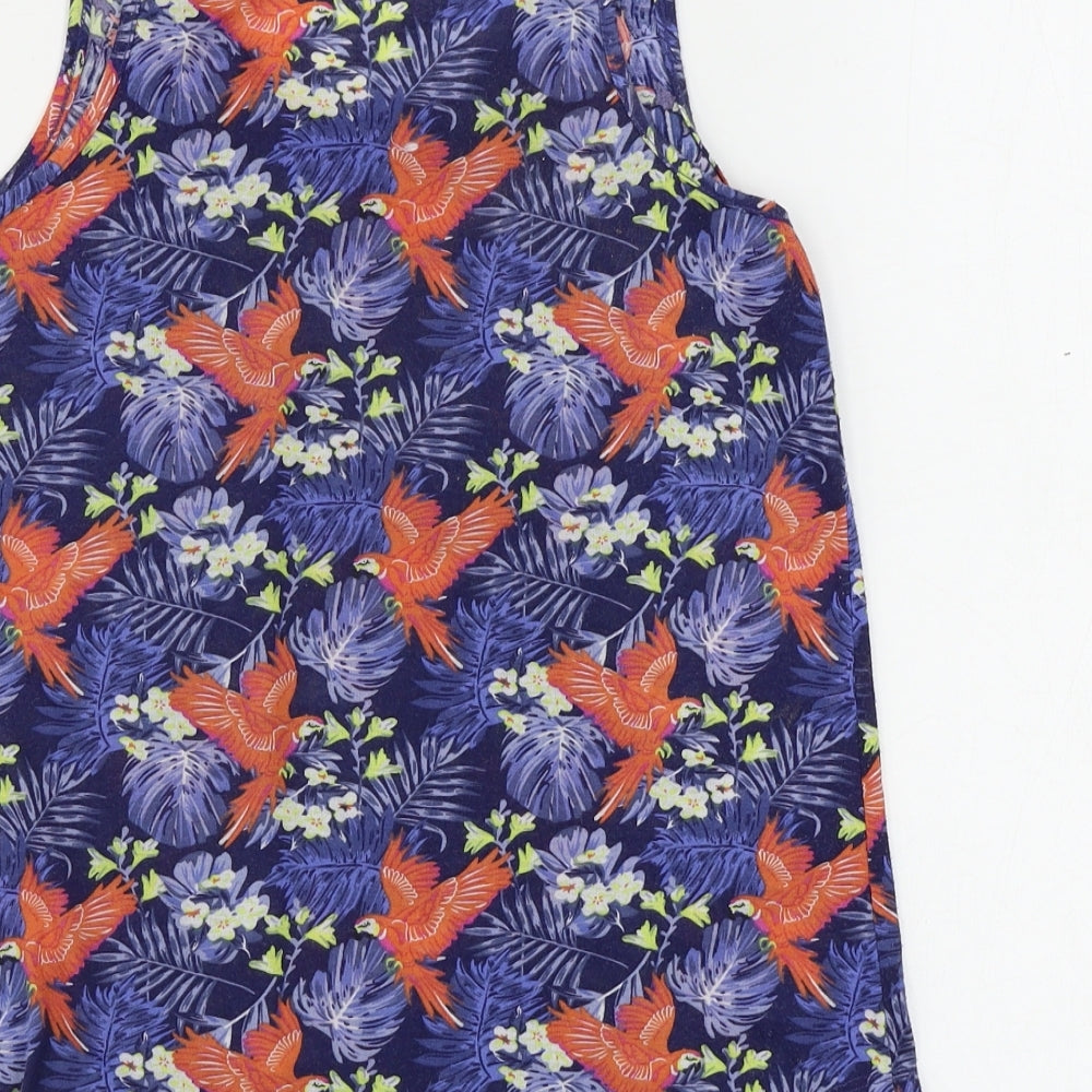 Atmosphere Womens Blue Floral Basic Tank Size 8