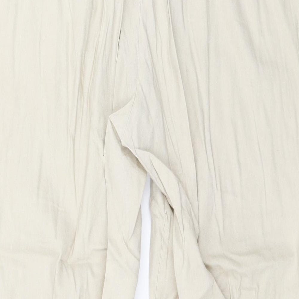 Preworn Womens Beige Cropped Trousers Size 34 in L23 in