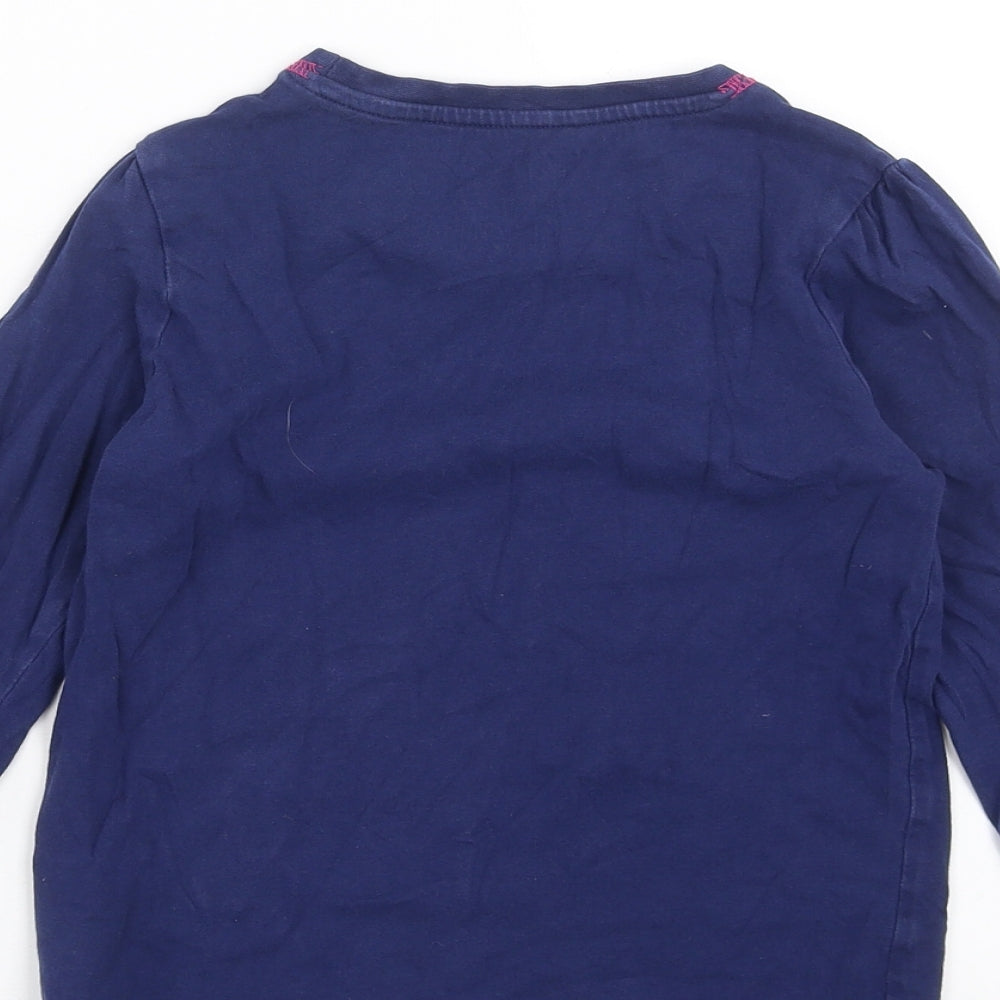 TU Girls Blue Solid Top Pyjama Top Size 7-8 Years - gone napping