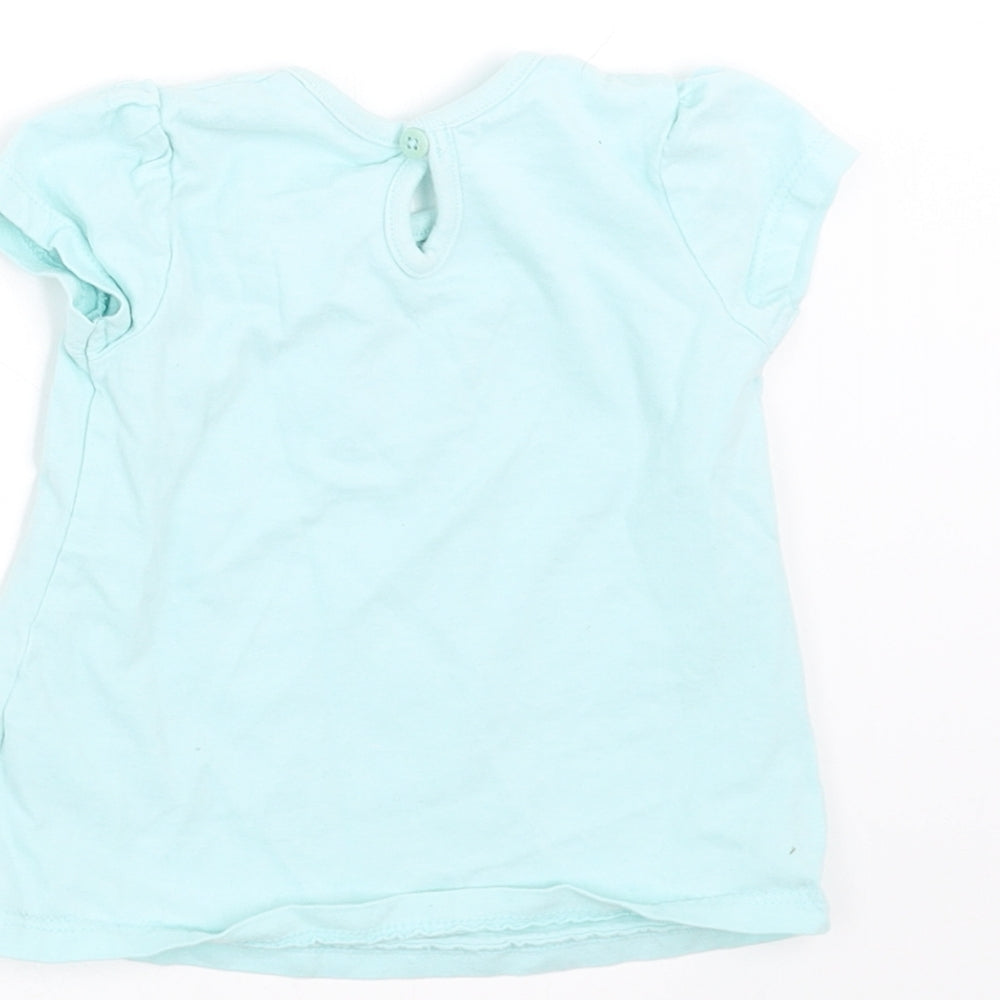 George Girls Blue Basic T-Shirt Size 6-9 Months