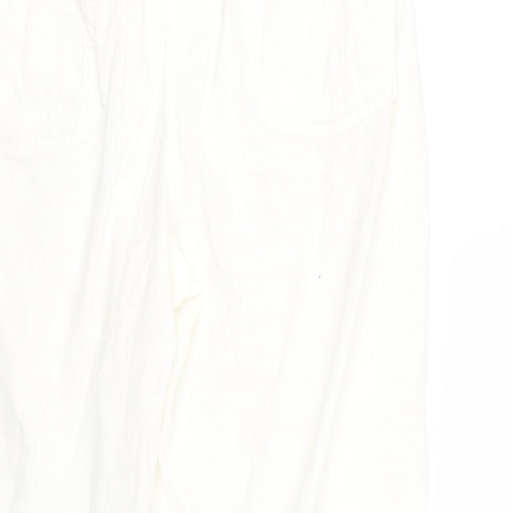 Furcom Womens White Cropped Trousers Size 12 L21 in