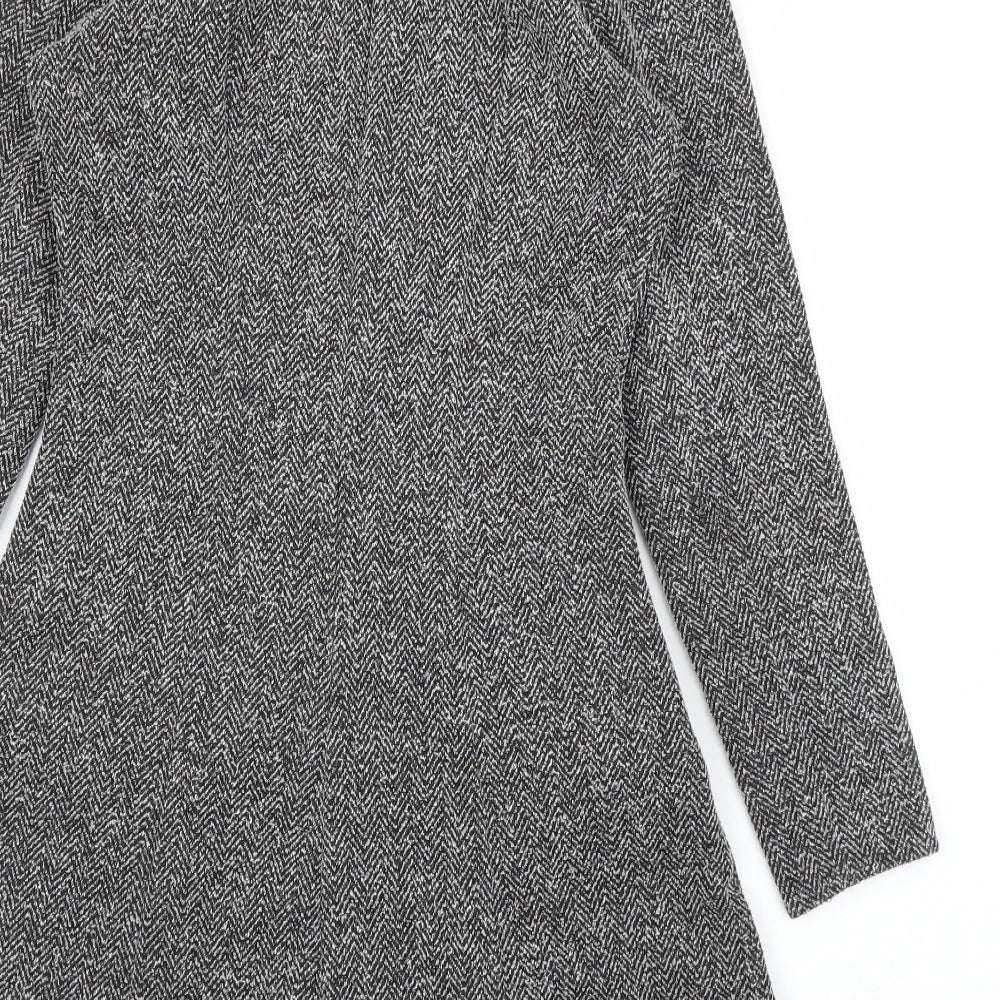 H&M Womens Grey Herringbone A-Line Size 10
