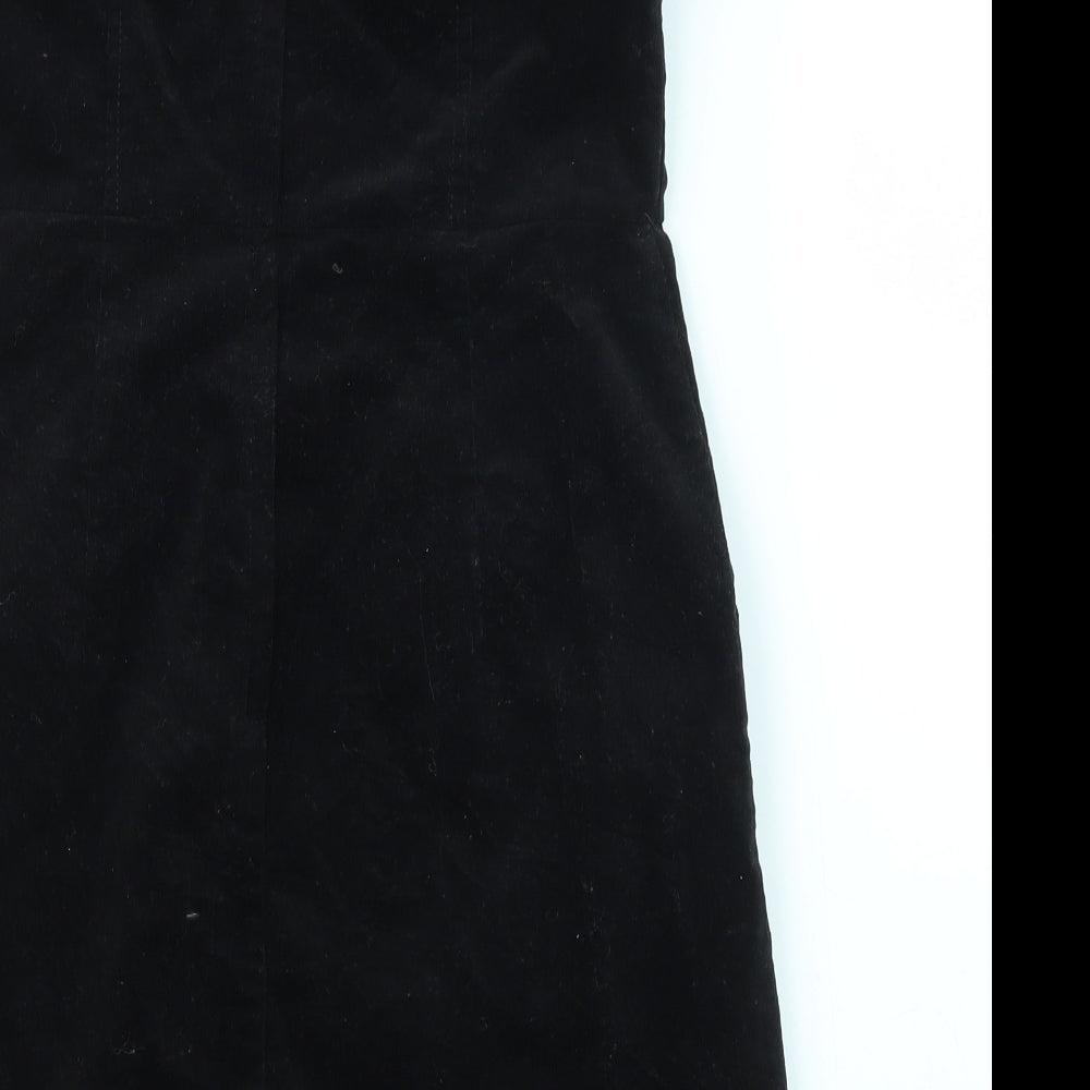 H&M Womens Black Corduroy A-Line Size 8