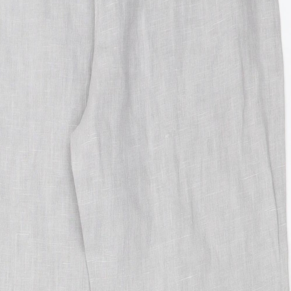 Leuggi Womens Grey Cropped Trousers Size 8 L23 in