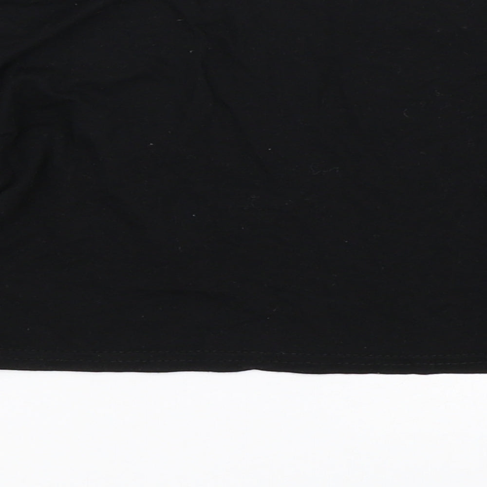 Boohoo Womens Black Cropped T-Shirt Size 8