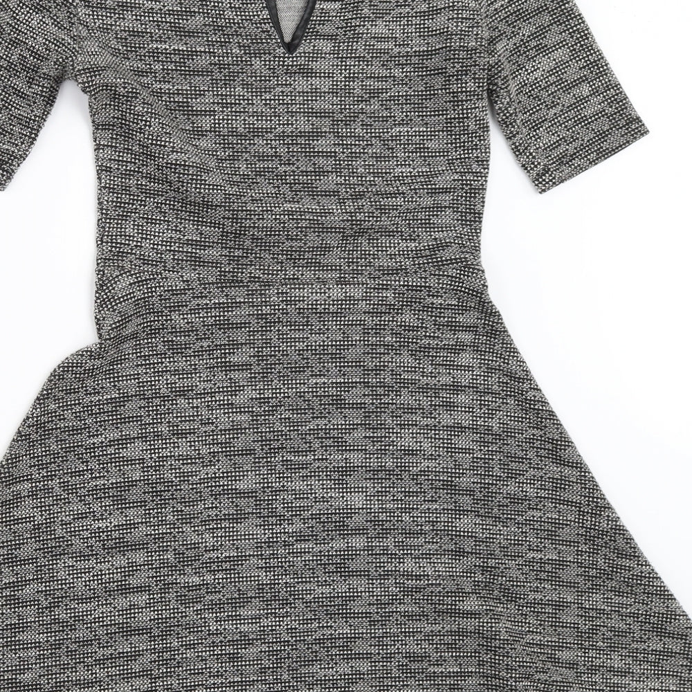 H&M Womens Grey Fit & Flare Size 8