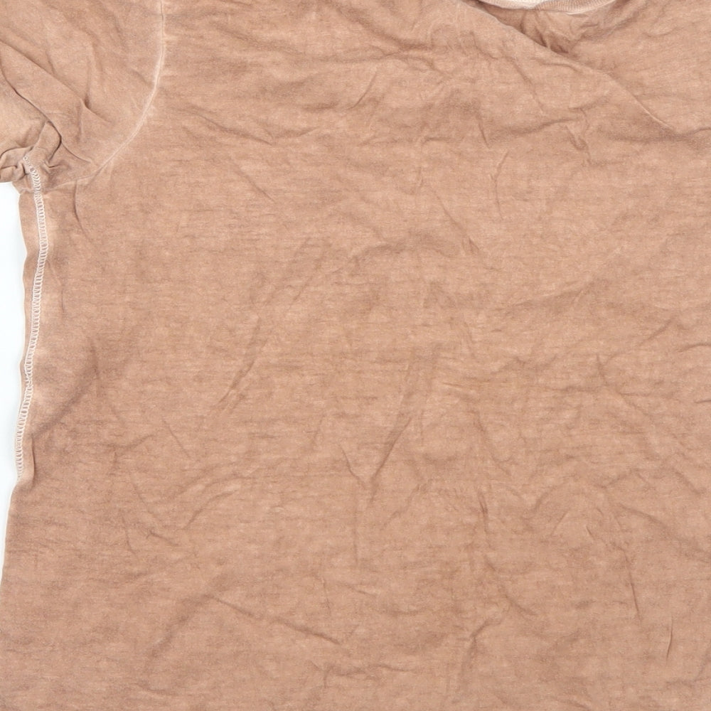 River Island Girls Beige Geometric Basic T-Shirt Size 9-10 Years