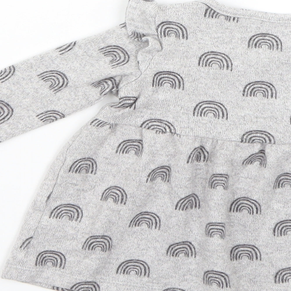 F&F Baby Grey Geometric Fit & Flare Size 0-3 Months