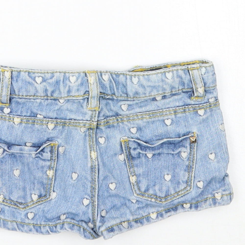 Zara Girls Blue Geometric Cropped Jeans Size 9-12 Months