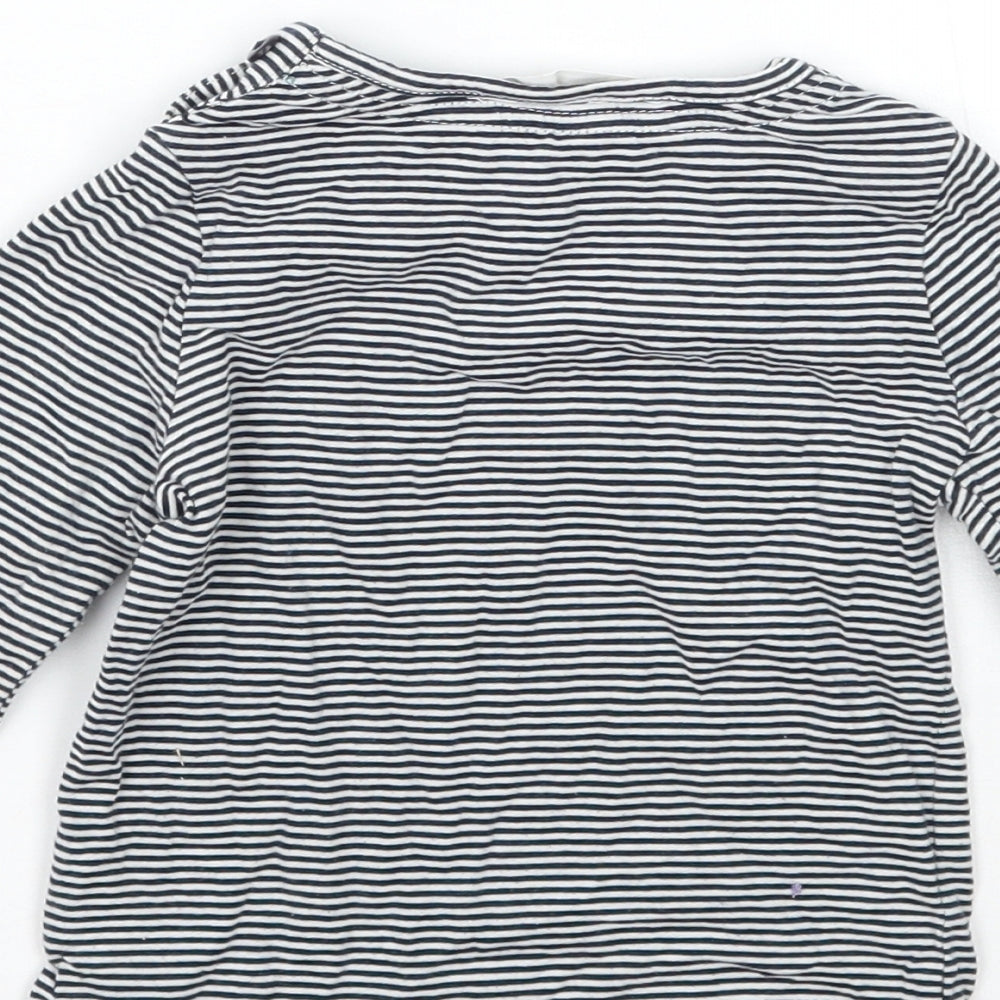 John Lewis Girls White Striped Basic T-Shirt Size 9-12 Months