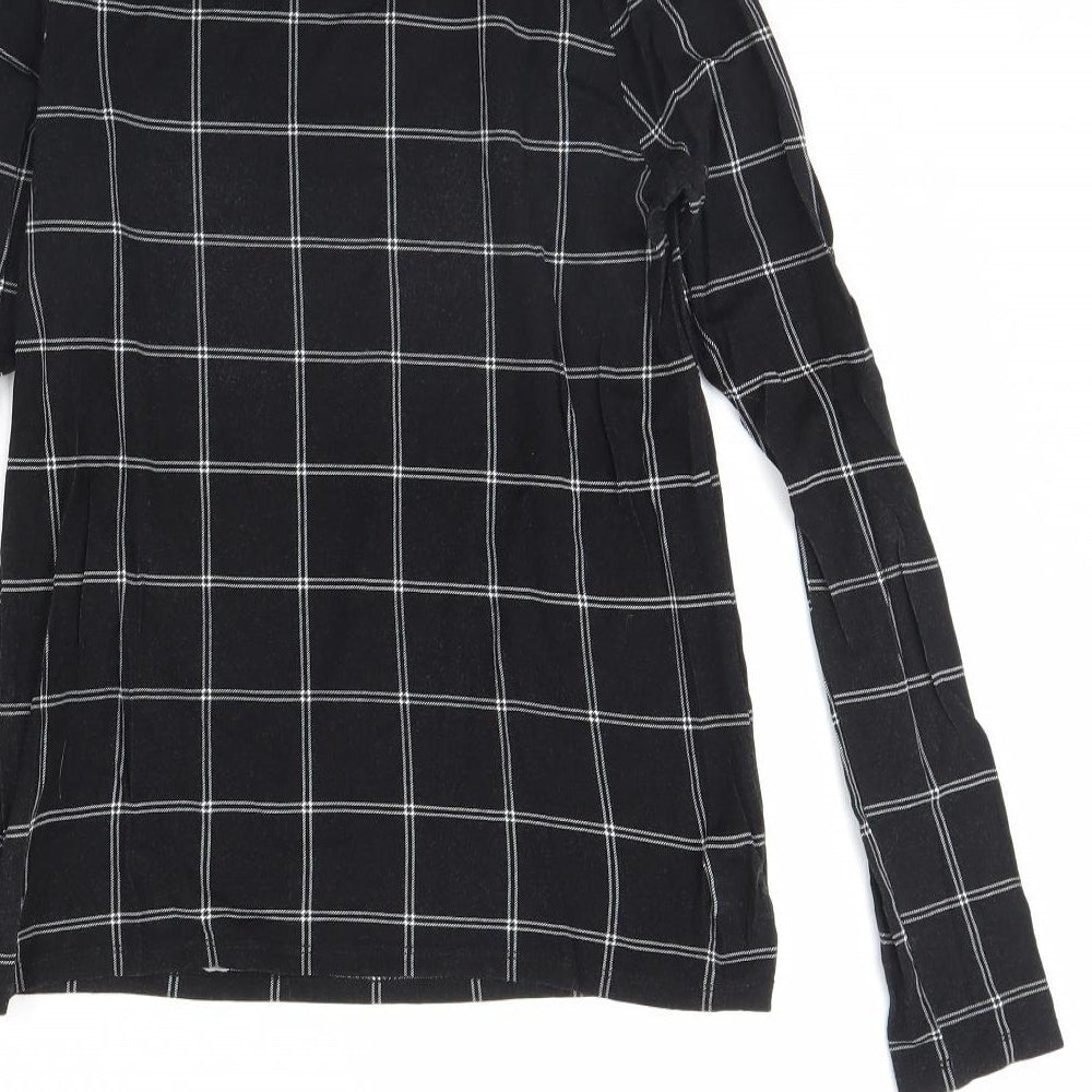 Select Womens Black Check Basic Blouse Size 12