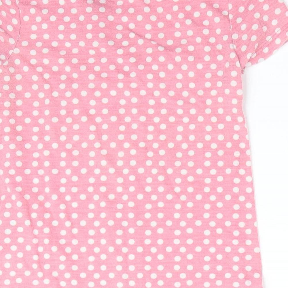 John Lewis Girls Pink Polka Dot Basic T-Shirt Size 6 Years