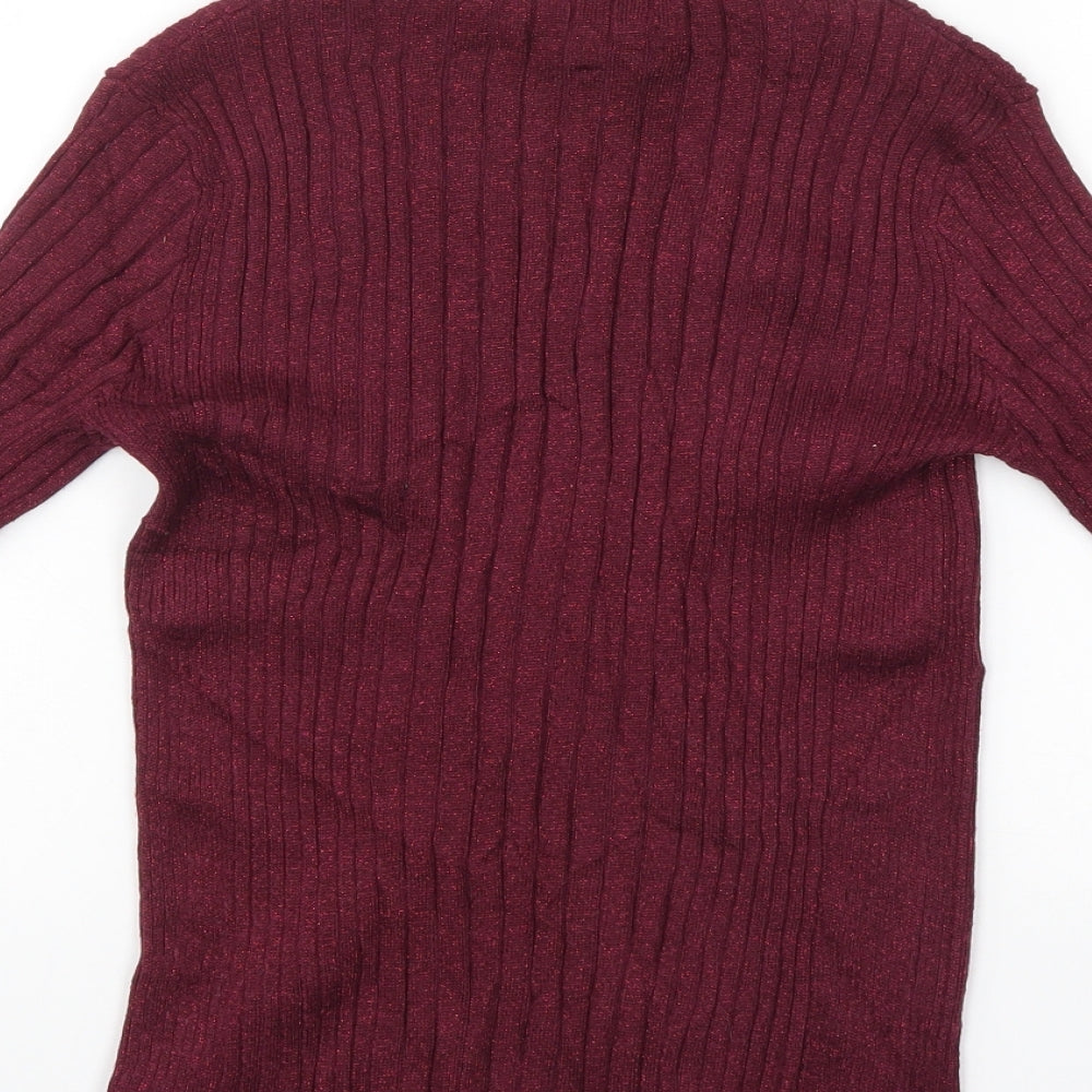 Atmosphere Womens Purple Striped Pullover Jumper Size 10