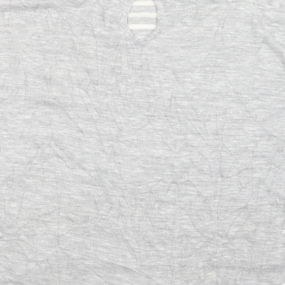 TU Womens Grey Striped Pullover Jumper Size 14