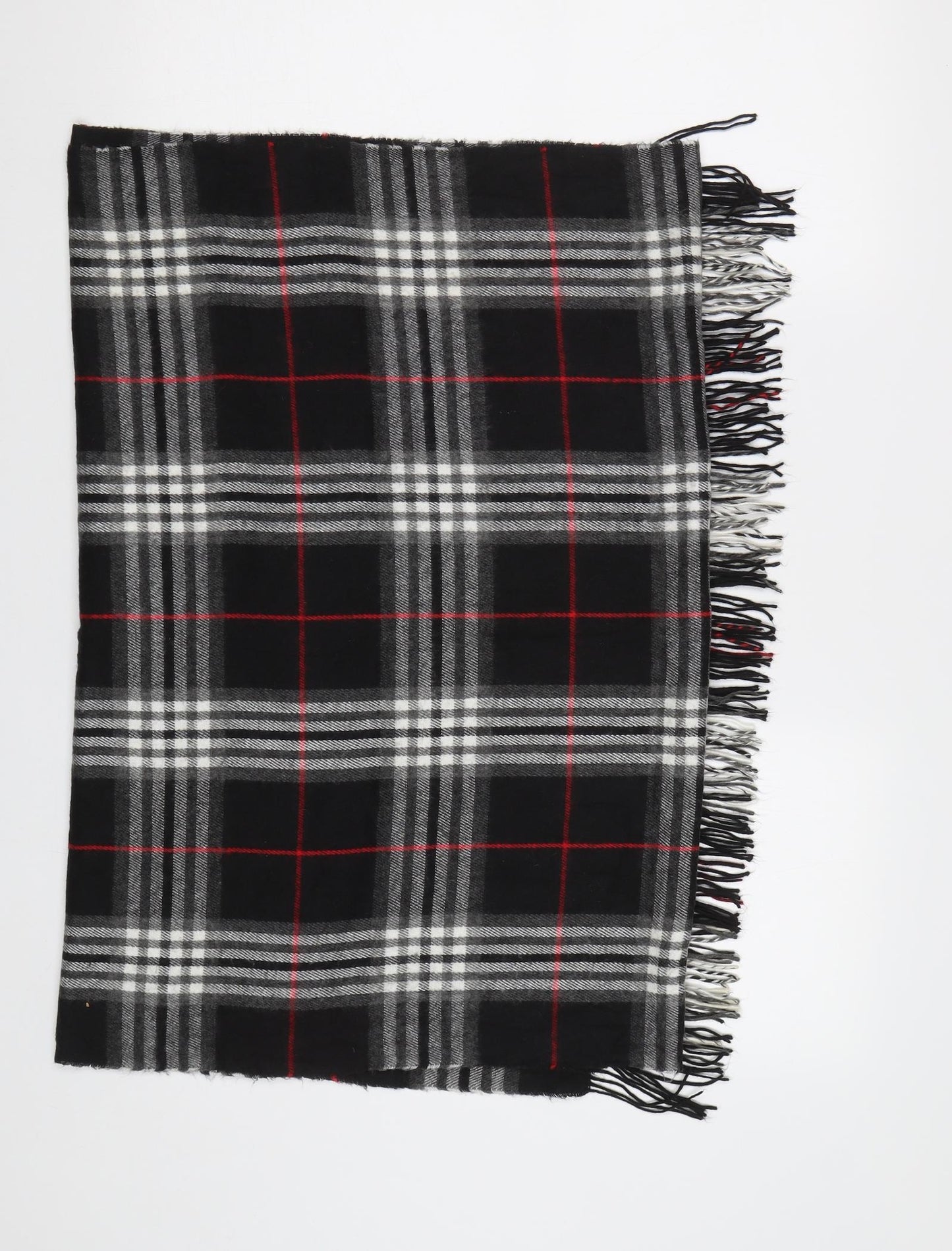 Preworn Womens Grey Check Knit Shawl/Wrap