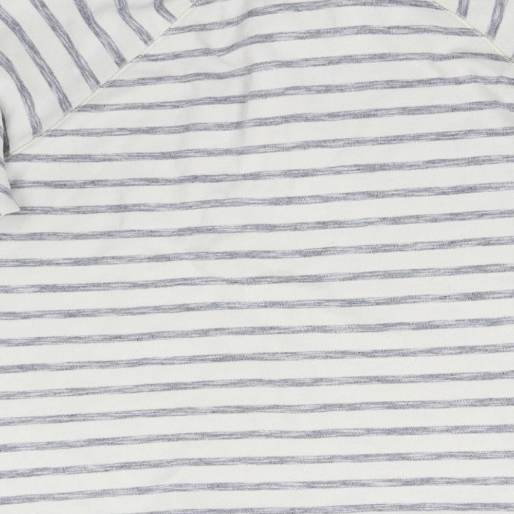 M&Co Womens Multicoloured Striped Henley Sweatshirt Size 16