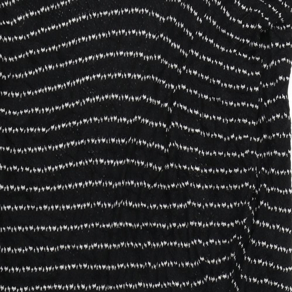 Silence + Noise Womens Black Striped Cape Jumper Size S