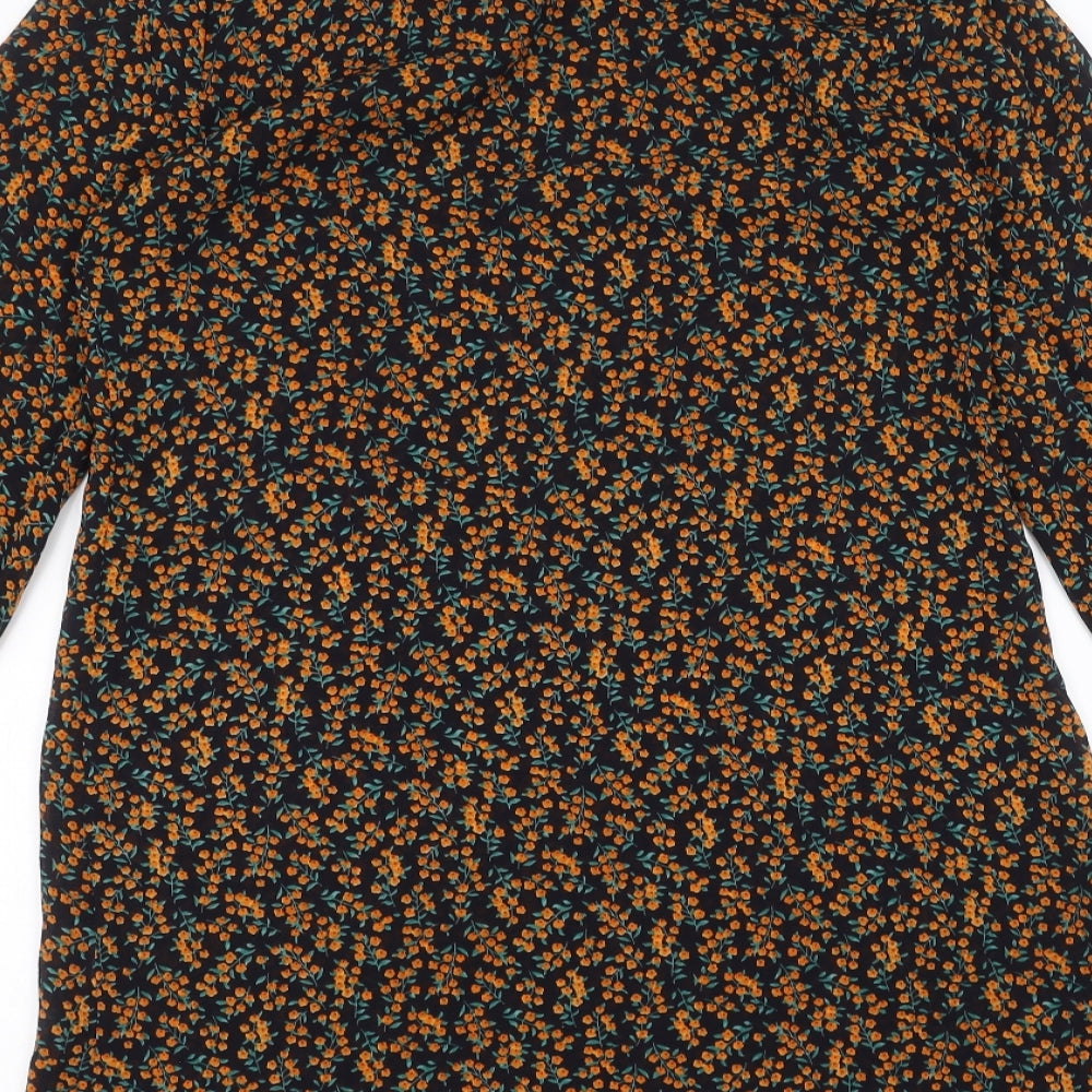 Fashion Union Womens Black Floral Basic Blouse Size 8